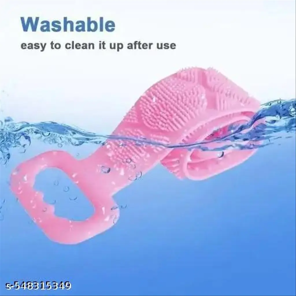 Silicone Body Back Scrubber Double Side Bathing Brush for Skin Deep Cleaning Body Scrubbers & Brushes RANDOM COLOR