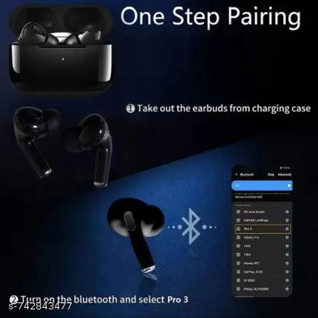AIRPOD PRO Airpro True Wireless Bluetooth Earphones with 30 Hours Playtime & Compatible for all Smartphones (Black) + Mini Bluetooth Speaker Any Random Colour - COMBO