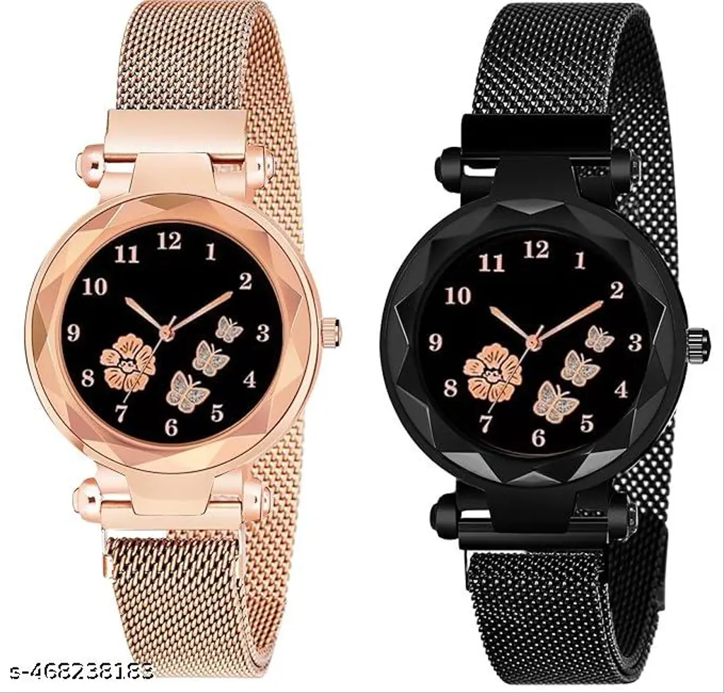New Flower Buttarfly Dial Mgnetic Strap Girls Analogue